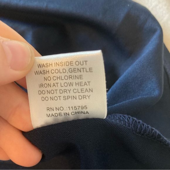 Mikarose Navy Blue Lace 3/4 Sleeve Modest Knee Length Dress | Size M - Picture 6 of 9